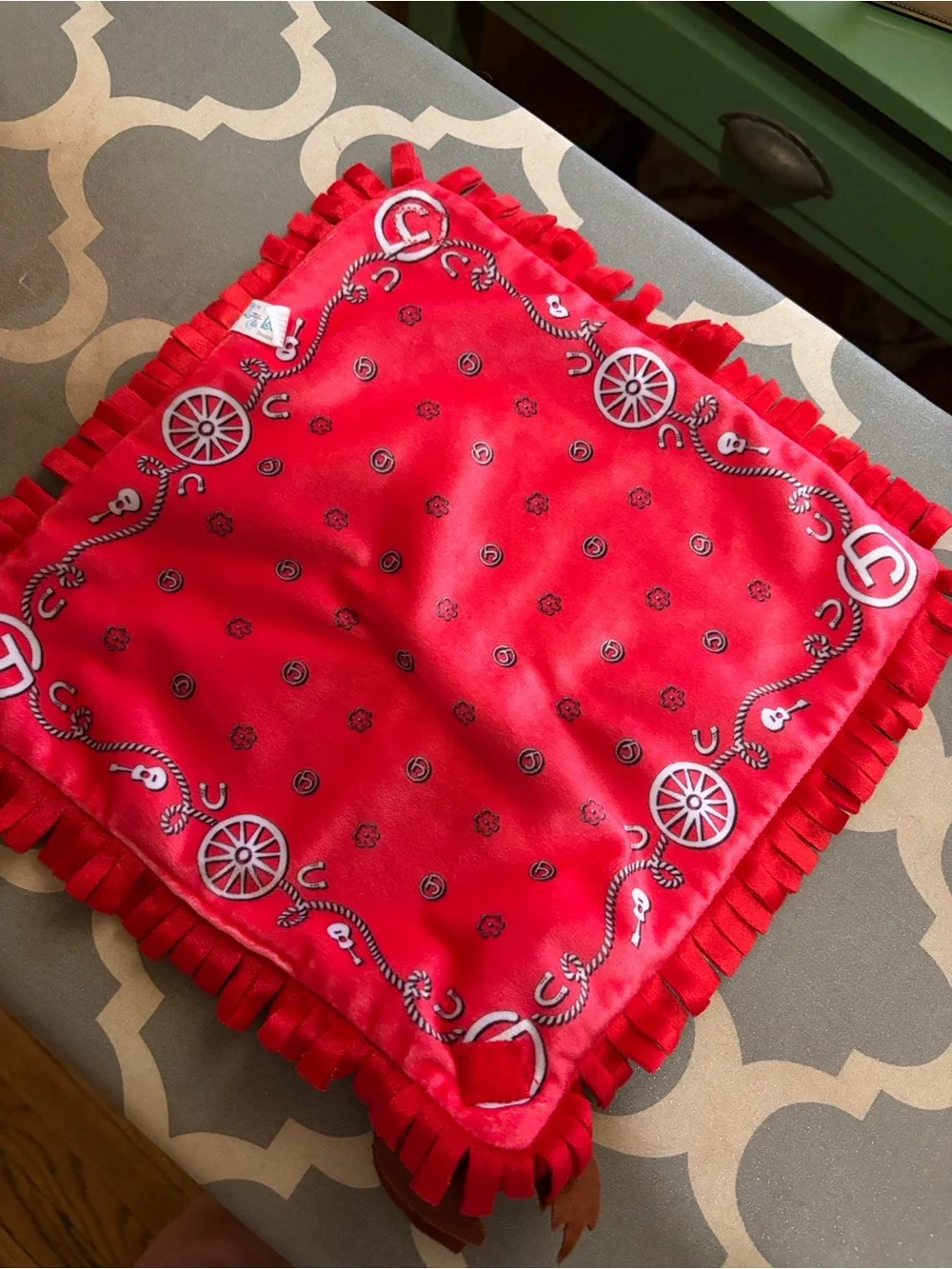 Disney Bright Red Plush Corner Bird Security Bib